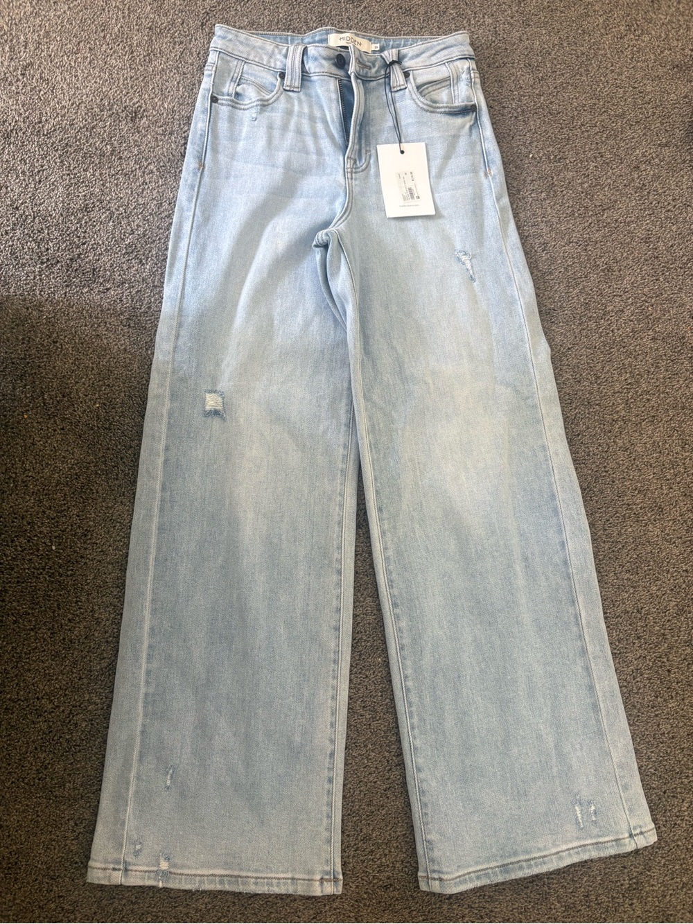 High-Rise Light Blue Wide-Leg Jeans